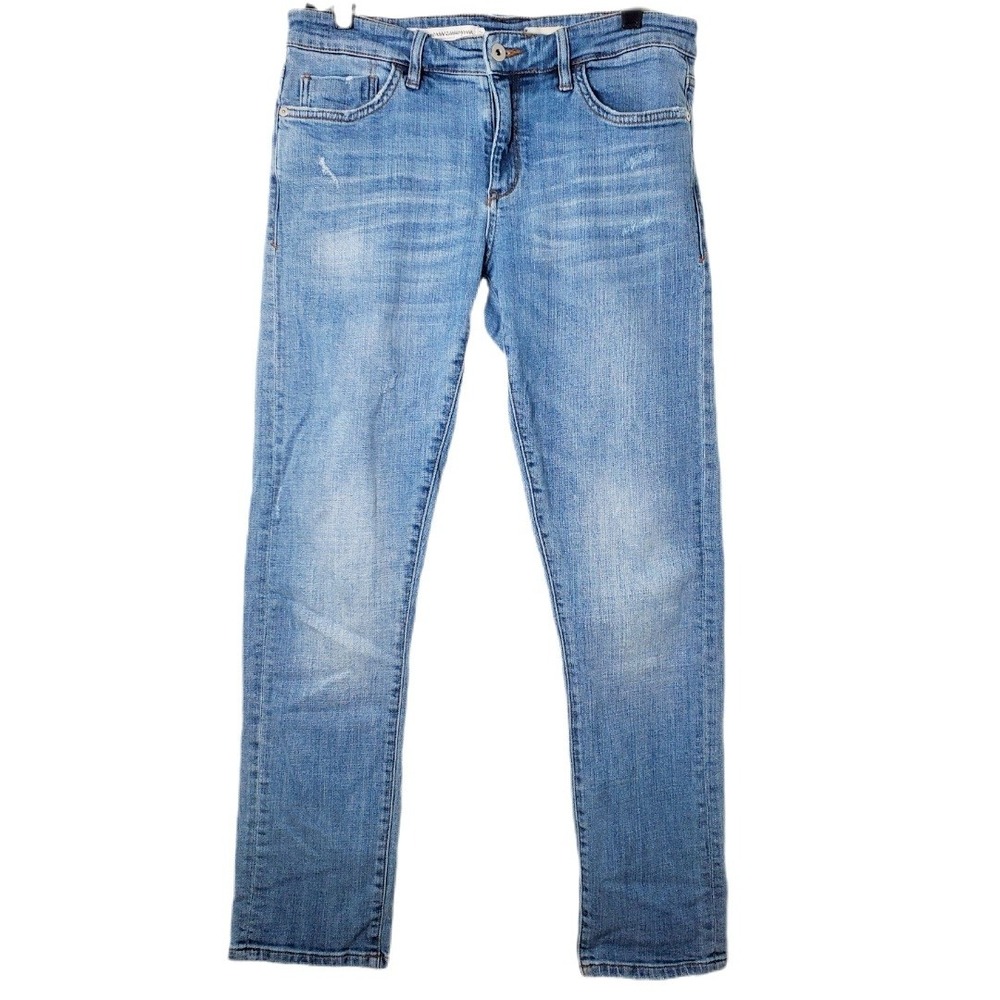 Pilcro Anthropologie Slim Boyfriend Jeans Size 28 Medium Wash Distressed Denim